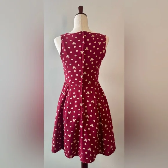 Disney x Lauren Conrad Minnie Rocks the Dots Polka Dot Dress Red/Cream Size 6 - Picture 7 of 13